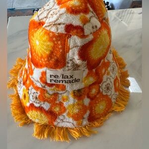 Orange Floral Bucket Hat